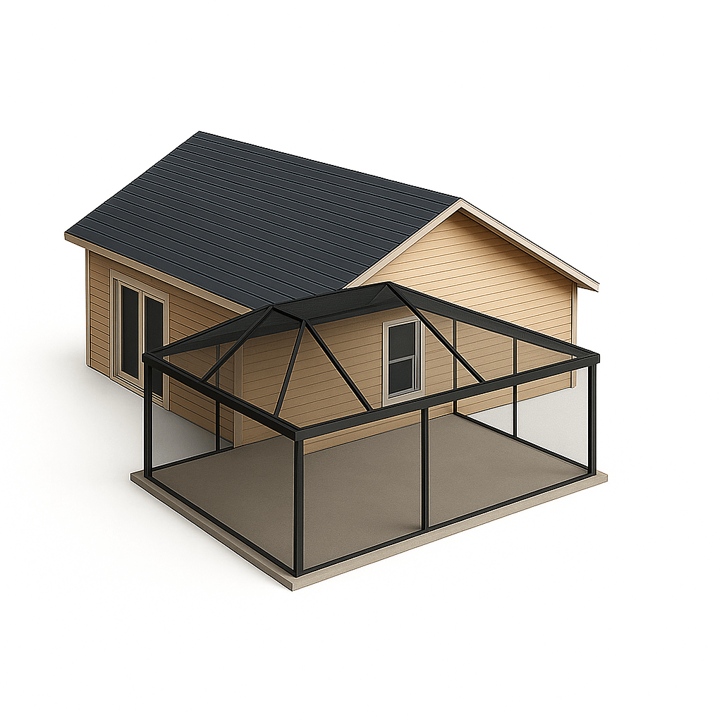 Paver Patio With a Lanai